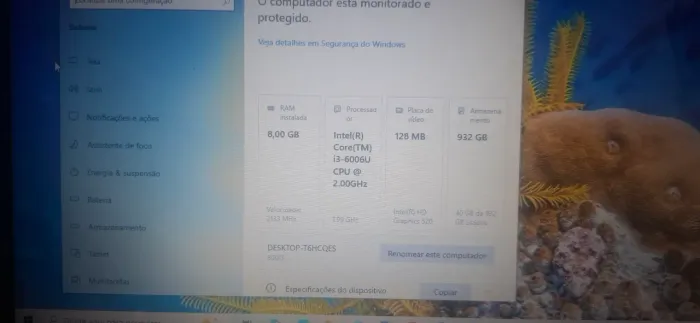 Notebook Lenovo i3 6 geração 
