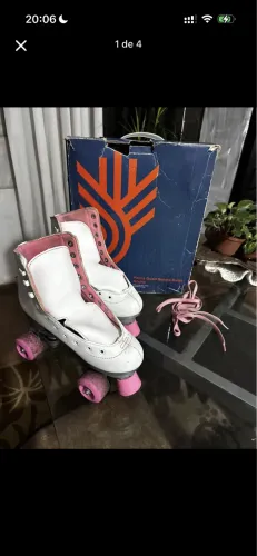 Patins Quad Gonew Retrô Adulto Nº 39 (Branco/Rosa) + Caixa Original