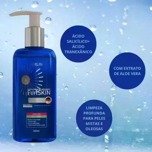Sabonete Gel Facial Aging-pré Fortskin 140ml Fortlife