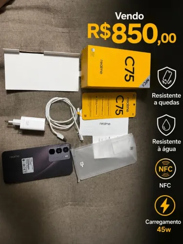 realme C75 256Gb resistente a água quedas e com NFC