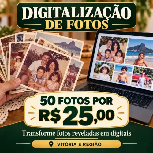 Digitalização de 50 Fotos Reveladas com Alta Qualidade