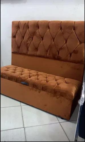 Kit cabeceira e PUFF abóbora
