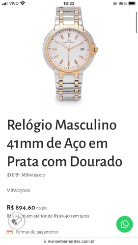 Vende-se Relógio MARCA (MANOEL BERNARDES)
