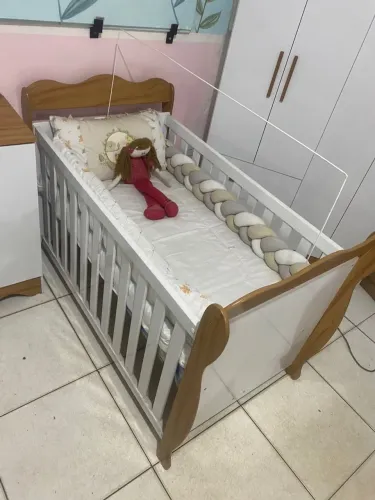 Berço Americano 3 em 1 MDF com Colchão