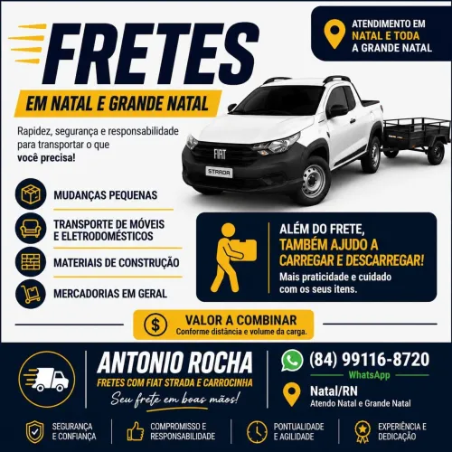 FRETES EM NATAL E GRANDE NATAL