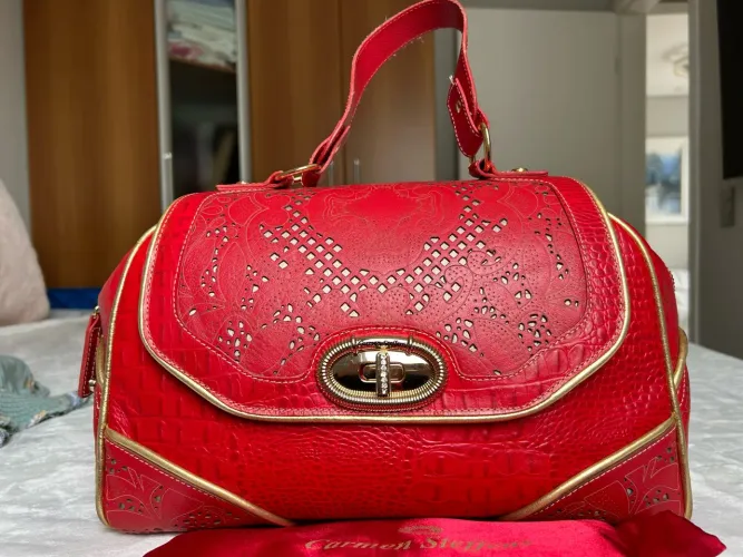 Bolsa Carmen Steffens couro legítimo 