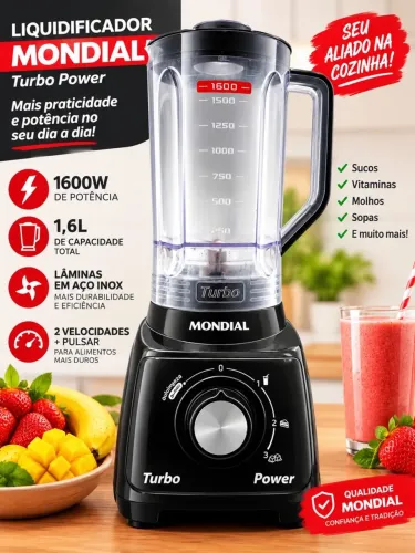 ? LIQUIDIFICADOR MONDIAL TURBO POWER