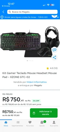 Kit Gamer Teclado Mouse Headset Mouse - XZONE GTC-02