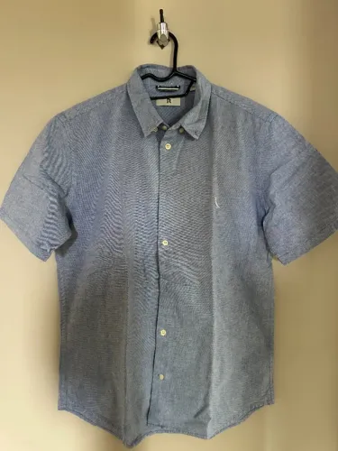 camisa reserva manga curta orxford - azul - original - tamanho m