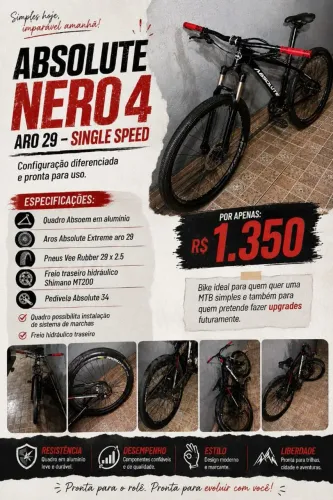 BIKE ABSOLUTE NERO 4 ARO 29 - SINGLE SPEED