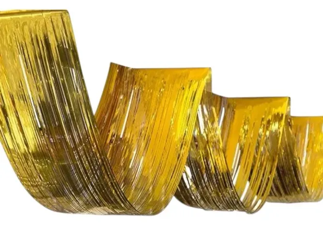 Cortina Metalizada De Teto 4,5m X 33cm Decoração Copa do Mundo Brasil