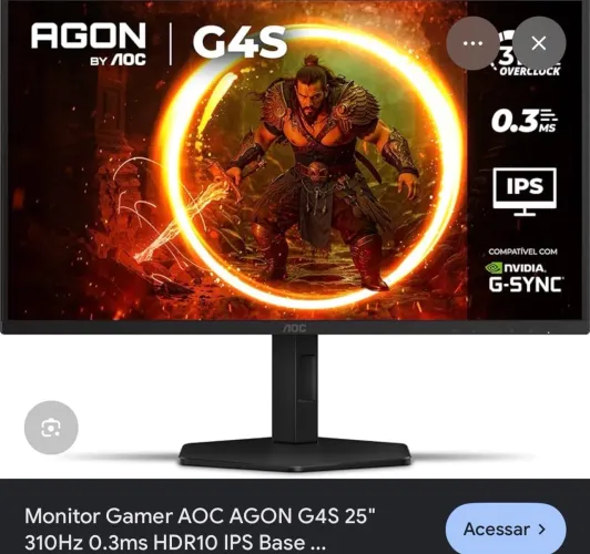 Monitor AOC AGON 24,5 polegadas 310hz FULL HD