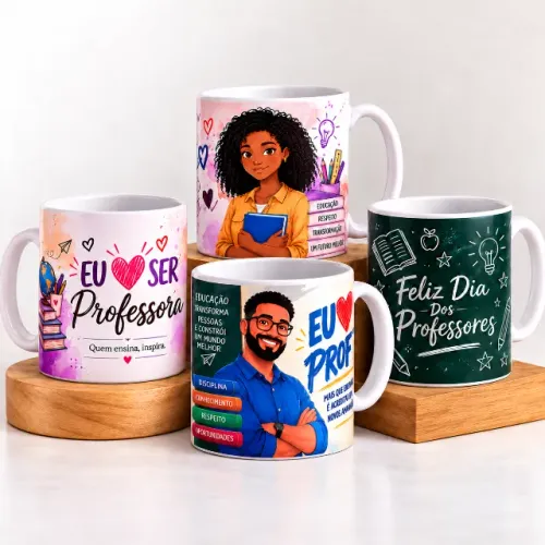 Caneca de Cerâmica Temática Professores ou Personalizada 300ml