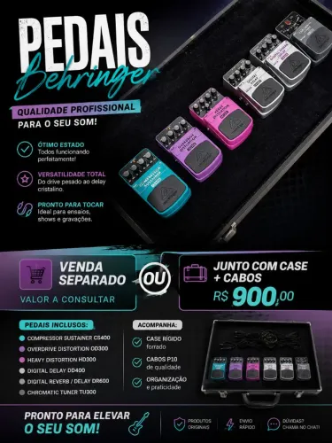 Kit Pedais Behringer + Case