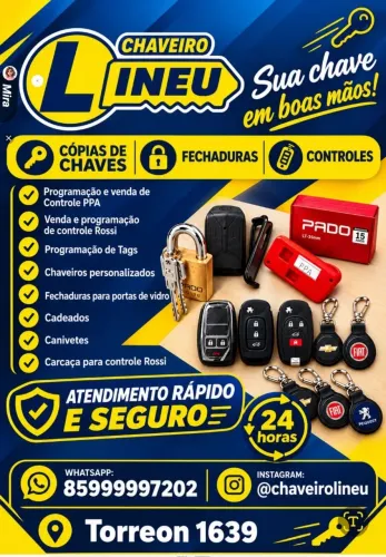 Chaveiro residencial  e automotivo 