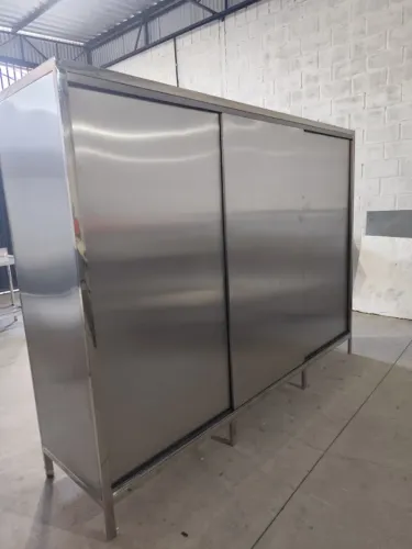 Armário Inox 2900mm Portas Correr Industrial