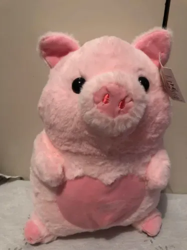 Peluche Porquinho Rosa Fofinho com Coração na Barriga - Super Macio! ?