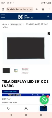 tela display tv led cce 39 polegadas