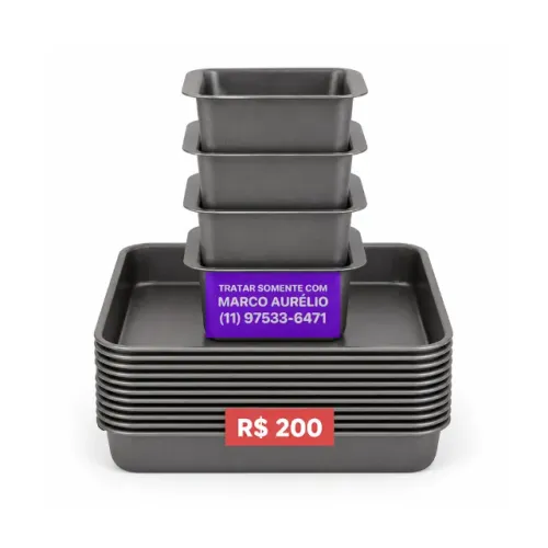 15x Formas de Alumínio com Teflon Tamanhos Variados - R$ 200 Kit