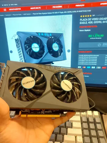 Placa de Vídeo RX 6500 XT 4Gb GDDR6 Gigabyte