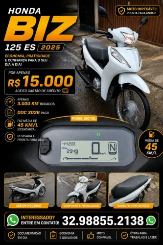Biz 125 ES 3 mil rodados, Doc 2026