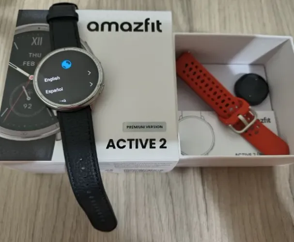 Smartwatch Amazfit Active 2 Premium Version, Tela Safira, 2 Pulseiras (em estado de novo)
