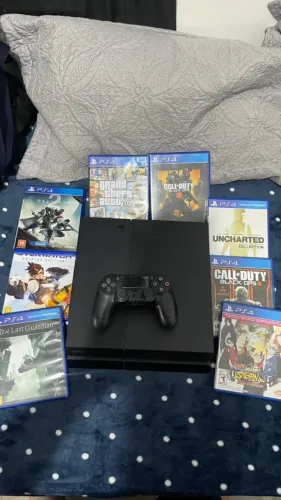 PS4 ORIGINAL + JOGOS (CONTROLE + CABOS)