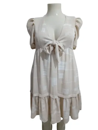 Vestido bata manga bufante 