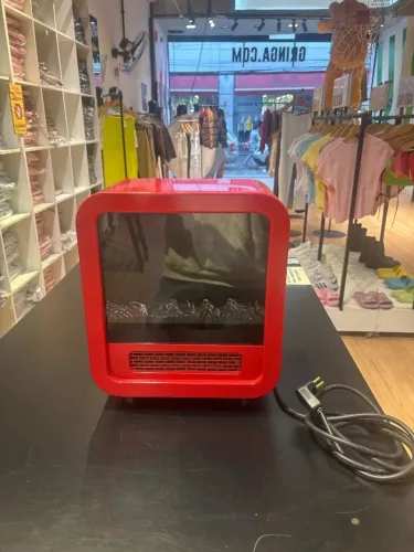 Lareira Elétrica Decorativa Evol - Vermelha | Aquecedor 1600W