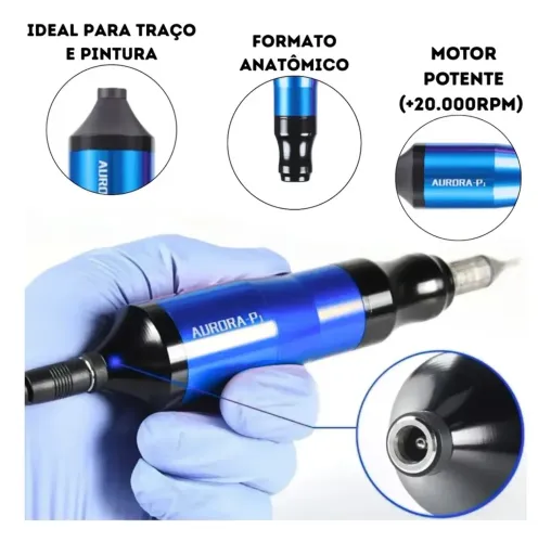 Máquina De Tatuagem Caneta Pen Aurora P1 Dragoart