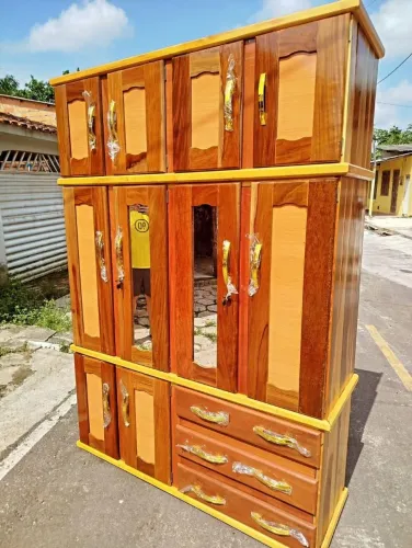 Guarda roupa roupeiro casal 4 portas sapateira e gavetas novo