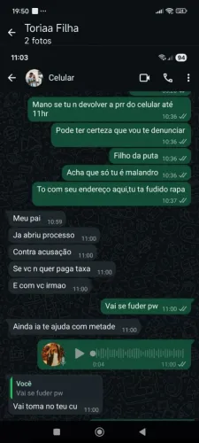 Esse cara aqui deu um golpe pegou o celular e não pagou