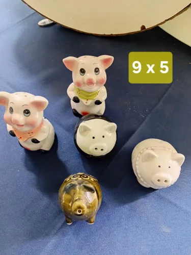 5 miniaturas de ursinhos de porcela