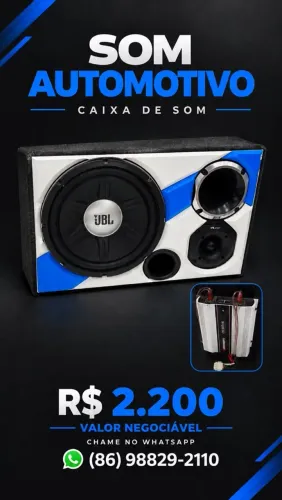 Caixa de som automotivo com JBL e módulo Taramps