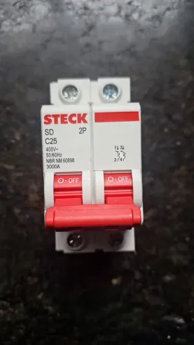 Disjuntor Bipolar Steck 25A Curva C - Novo