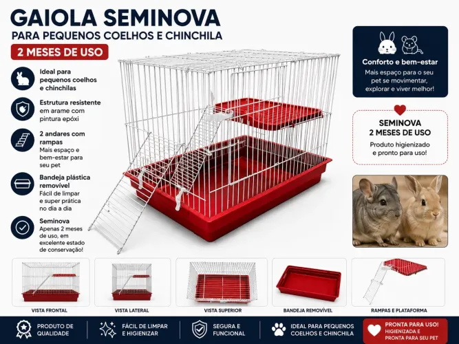 Gaiola para roedores semi nova