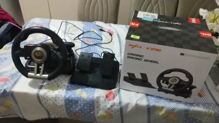Joystick Volante Gamer Vibração Simulador Driving C/ Pedal