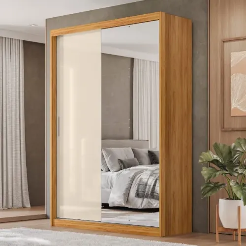 Guarda Roupa Solteiro 100% MDF 4 Gavetas 7 Nichos Riva Novo Pronta Entrega