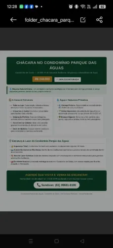 VENDO CHACARA CONDOMINIO PARQUE DAS AGUAS ,COCALZINHO GO