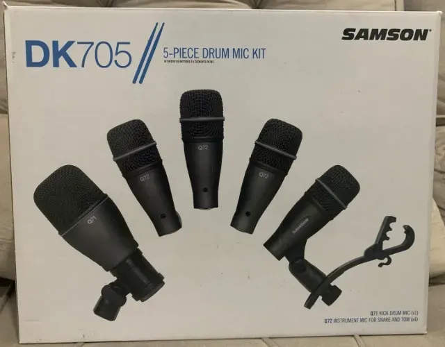 Kit de Microfones para Bateria Samson DK705 (5 Peças) - Novo + Nota Fiscal