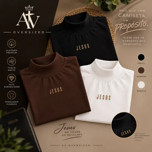 Blusa gola alta feminina