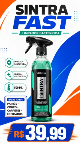 Limpador Bactericida Automotivo Sintra Fast Vonixx 500 ml