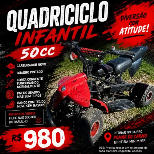 Quadriciclo infantil - 50cc