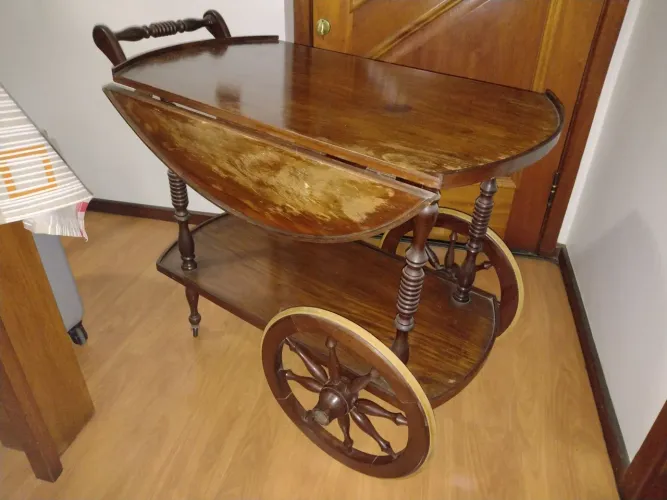 Carrinho De Chá Clássico Decorativo, Feito Madeira, Lindo !