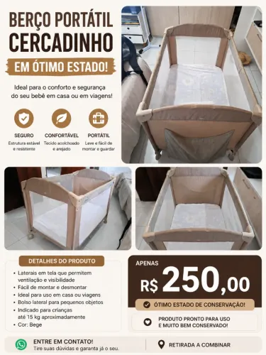 Berço Portátil Cercadinho