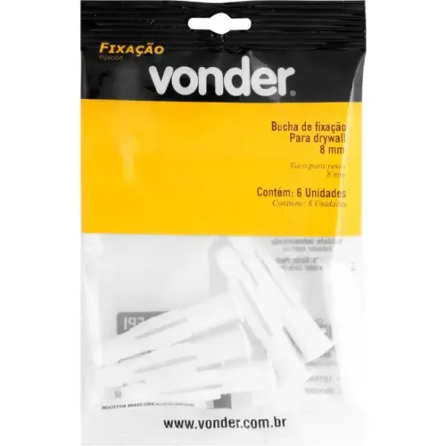 Bucha de plástico para fixação de drywall 8,0 mm, VONDER