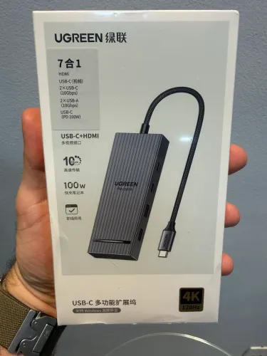 Hub USB-C Ugreen 7 Em 1 Docking Station 4k 120hz Hdmi Pd 100w