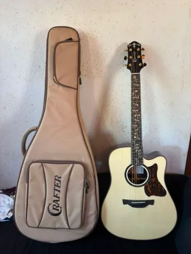 Violão Crafter d28 pro regulado com cordas novas exilir
