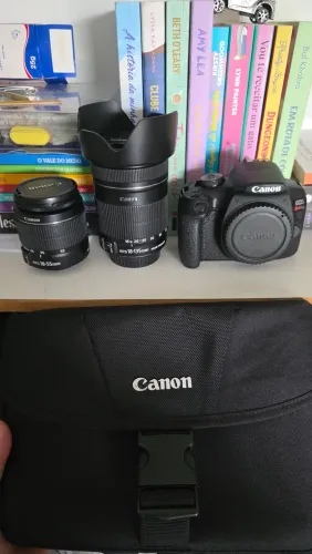 Canon t7 + lente 18-135mm + 18-55mm ate 12x