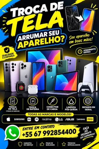 TROCA DE TELA E CONSERTO DE APARELHO ELETRÔNICO
